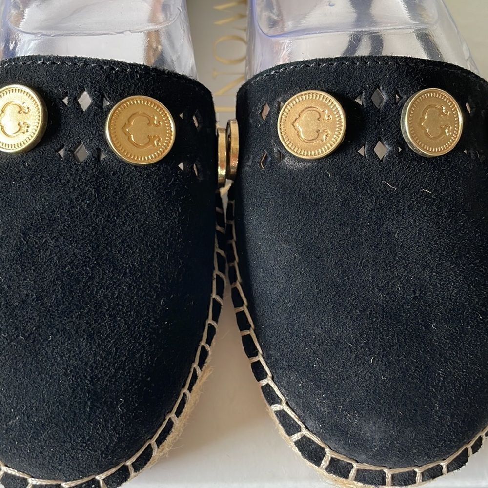 NIB C. Wonder Black Leather a suede Closed Toe Sandals Size 6.5M - Picture 6 of 7